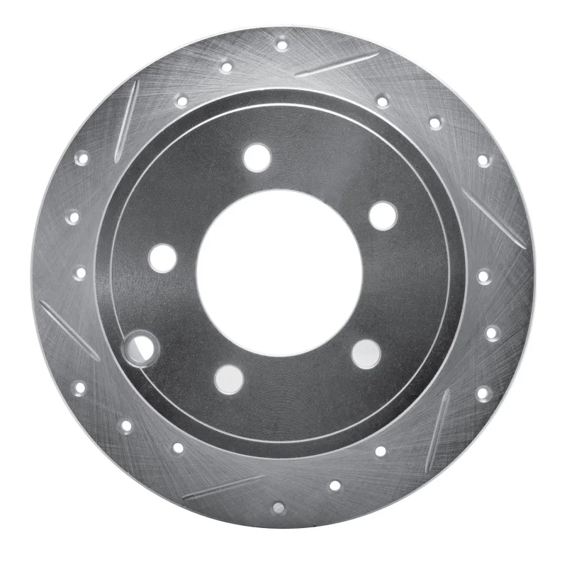 R1 Concepts 631-39022L, R1 07-17 Chrysler 200 Rear Left Drilled & Slotted Silver Brake Rotor