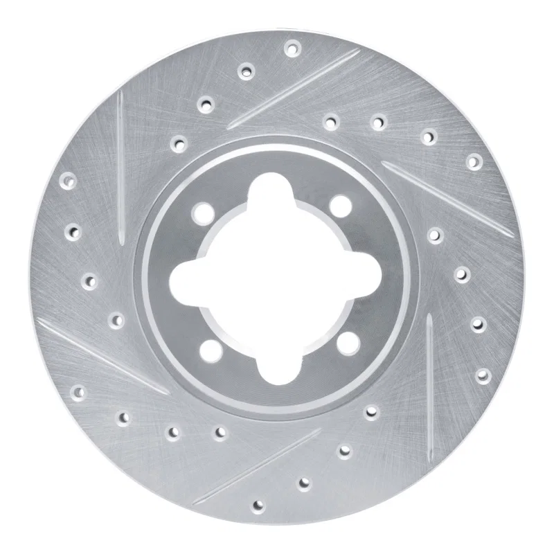 R1 Concepts 631-76013L, R1 82-85 Toyota Celica Front Left Drilled & Slotted Silver Brake Rotor