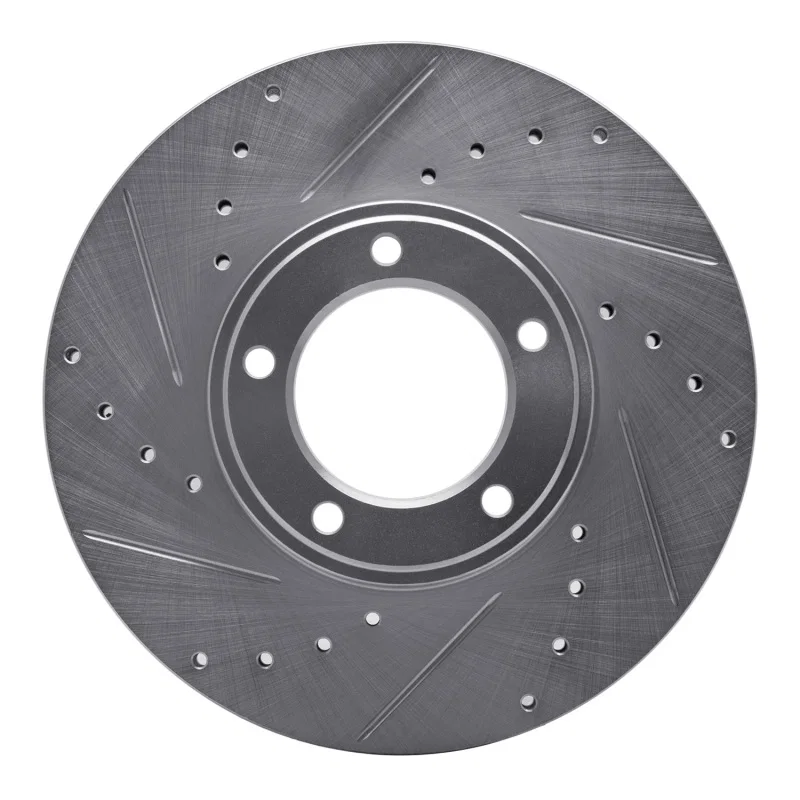 R1 Concepts 631-20001L, R1 71-97 Jaguar XJ12 Front Left Drilled & Slotted Silver Brake Rotor