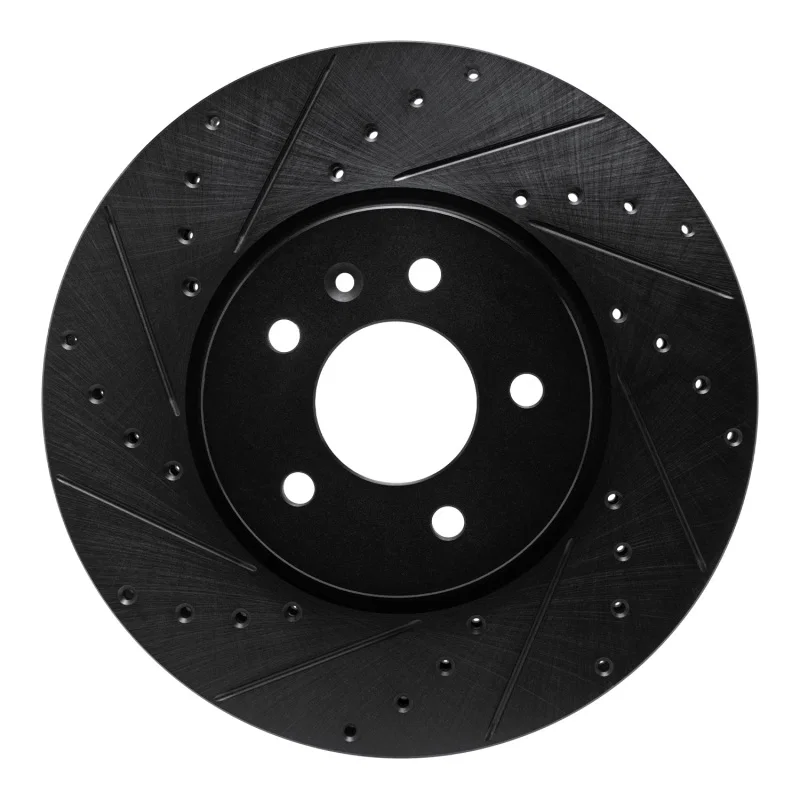 R1 Concepts 633-46037L, R1 14-19 Buick CASCADA Front Left Drilled & Slotted Black Brake Rotor