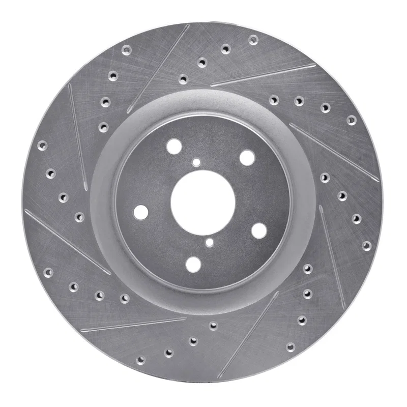 R1 Concepts 631-13043L, R1 19-23 Subaru ASCENT Front Left Drilled & Slotted Silver Brake Rotor