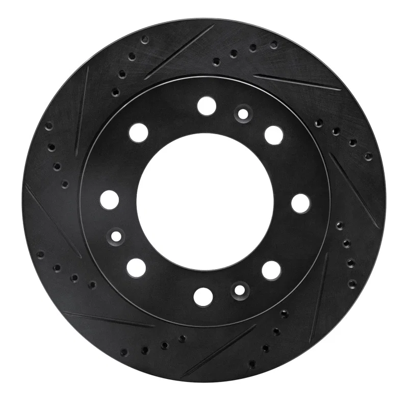R1 Concepts 633-46023L, R1 06-11 Cadillac DTS Front Left Drilled & Slotted Black Brake Rotor