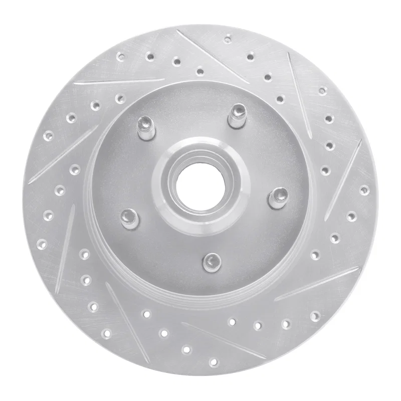 R1 Concepts 631-42018R, R1 86-92 Jeep COMANCHE Front Right Drilled & Slotted Silver Brake Rotor