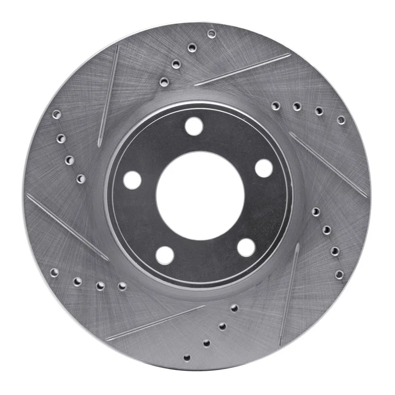 R1 Concepts 631-54091L, R1 07-08 Ford Edge Front Left Drilled & Slotted Silver Brake Rotor