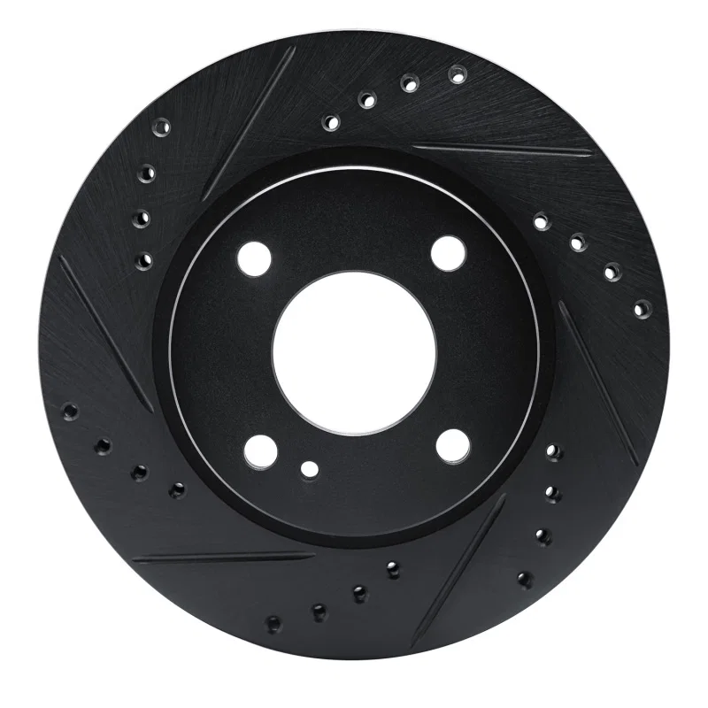 R1 Concepts 633-54063L, R1 11-19 Ford Figo (Mexico) Front Left Drilled & Slotted Black Brake Rotor