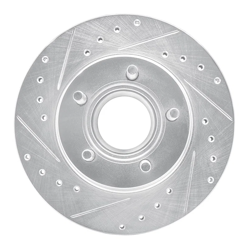 R1 Concepts 631-54125L, R1 93-94 Ford Explorer Front Left Drilled & Slotted Silver Brake Rotor