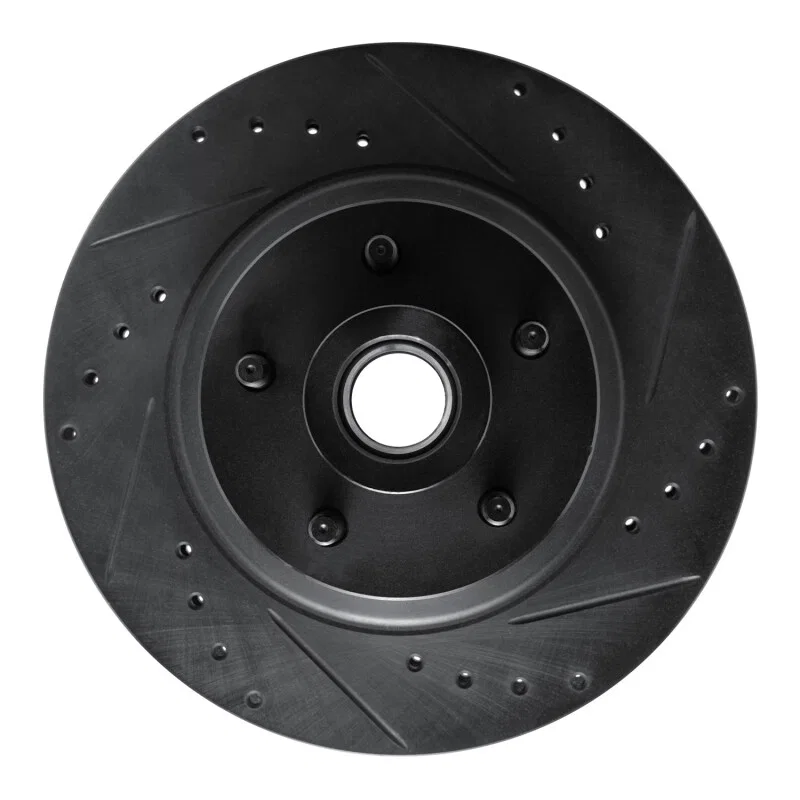 R1 Concepts 633-39003R, R1 69-73 Chrysler 300 Front Right Drilled & Slotted Black Brake Rotor