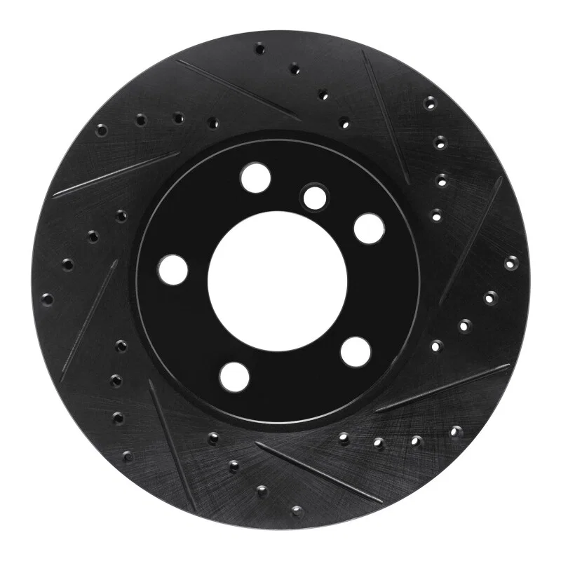 R1 Concepts 633-32009R, R1 11-16 Mini Cooper Paceman Front Right Drilled & Slotted Black Brake Rotor