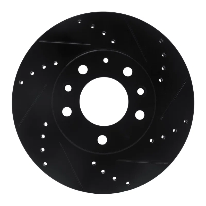 R1 Concepts 633-80038R, R1 03-05 Mazda 6 Front Right Drilled & Slotted Black Brake Rotor