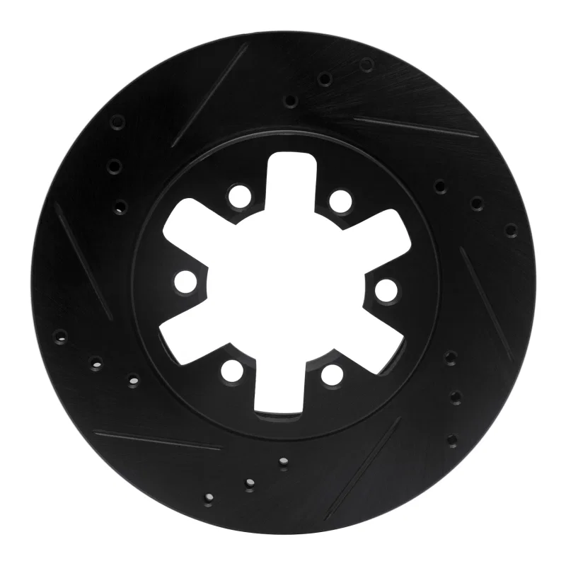 R1 Concepts 633-67079L, R1 85-12 Nissan NP300 (Mexico) Front Left Drilled & Slotted Black Brake Rotor