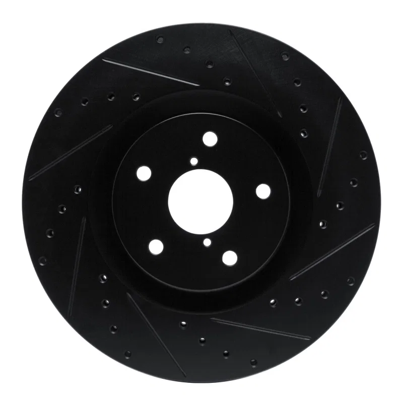 R1 Concepts 633-13043R, R1 -23 Subaru Ascent Front Right Drilled & Slotted Black Brake Rotor
