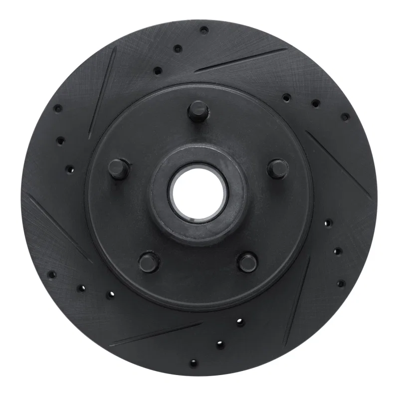 R1 Concepts 633-54011L, R1 73-73 Ford Gran Torino Front Left Drilled & Slotted Black Brake Rotor