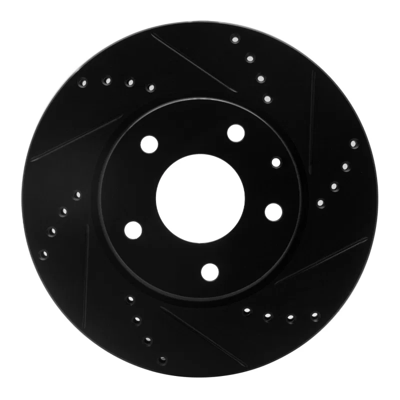 R1 Concepts 633-80053R, R1 14-24 Mazda CX-3 Front Right Drilled & Slotted Black Brake Rotor