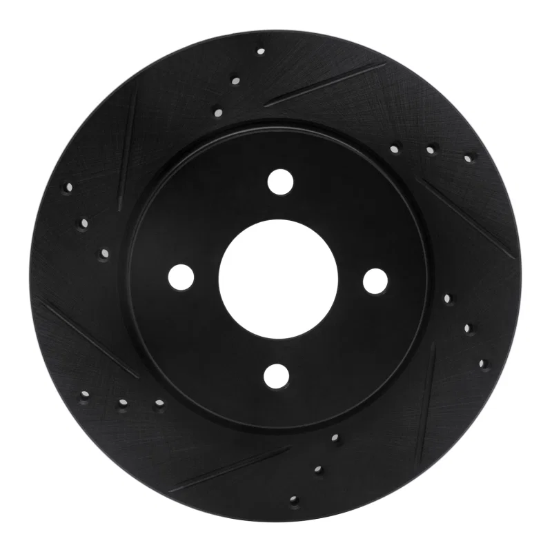 R1 Concepts 633-67065L, R1 11-25 Nissan Note (Mexico) Front Left Drilled & Slotted Black Brake Rotor
