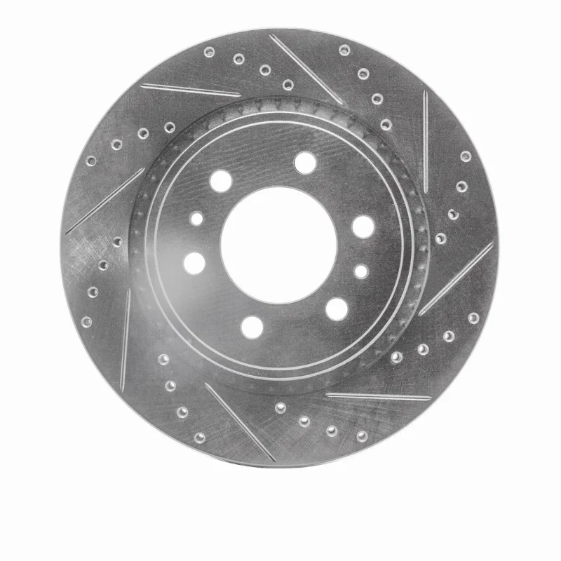 R1 Concepts 631-46066R, R1 22-25 Cadillac XT6 Front Right Drilled & Slotted Silver Brake Rotor