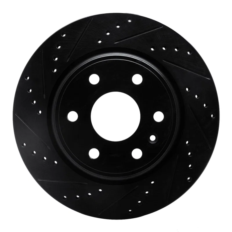 R1 Concepts 633-48054L, R1 07-17 Buick Enclave Front Left Drilled & Slotted Black Brake Rotor