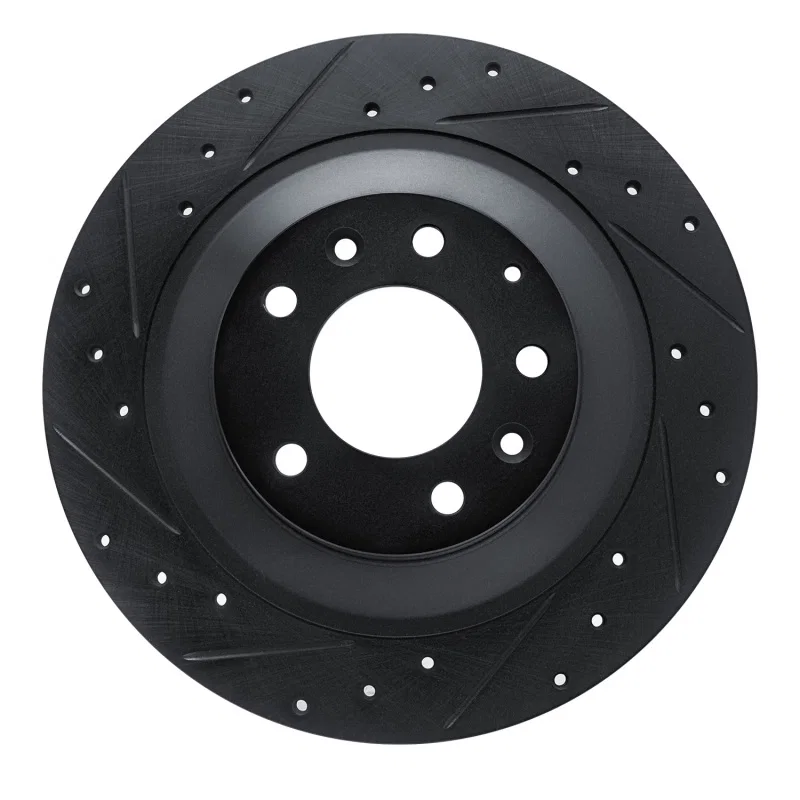R1 Concepts 633-80046L, R1 06-07 Mazda 6 Rear Left Drilled & Slotted Black Brake Rotor