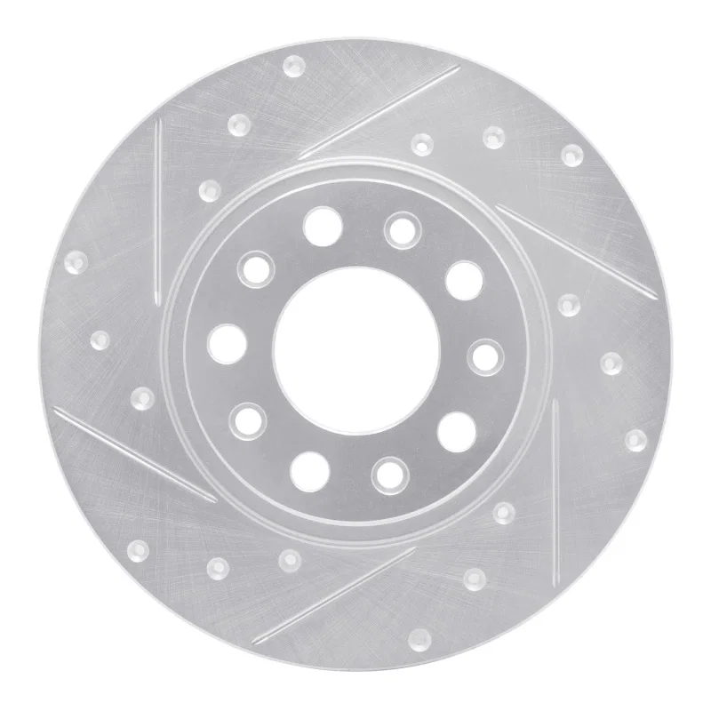 R1 Concepts 631-42012L, R1 14-22 Chrysler 200 Rear Left Drilled & Slotted Silver Brake Rotor