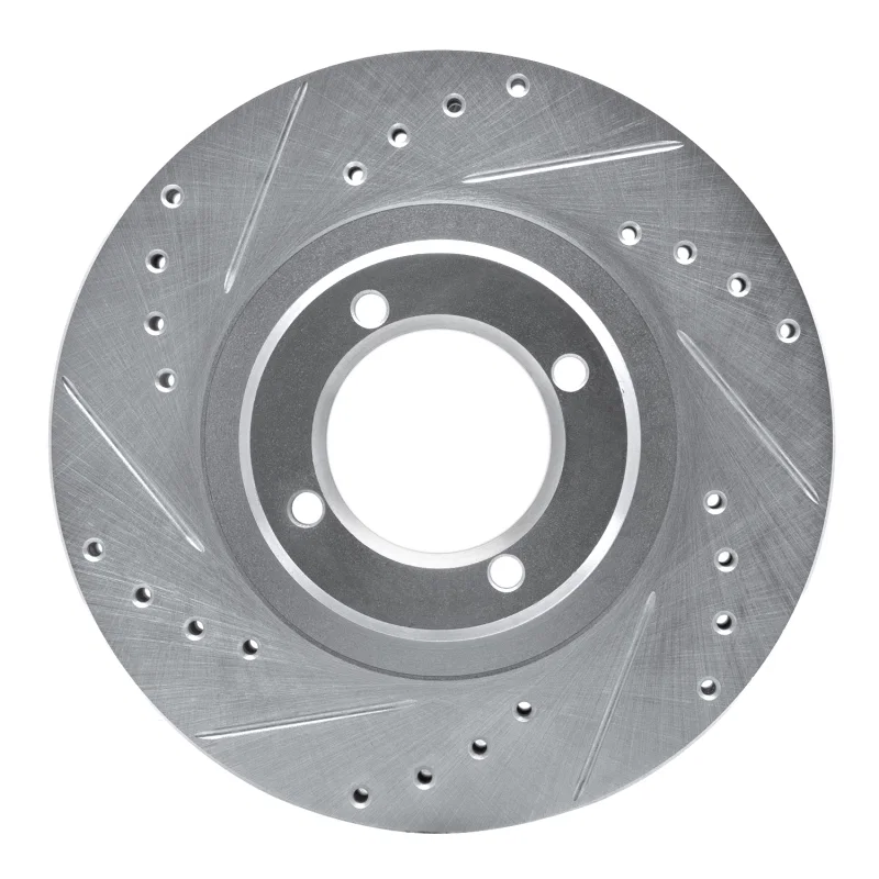 R1 Concepts 631-76030L, R1 85-88 Toyota Cressida Front Left Drilled & Slotted Silver Brake Rotor