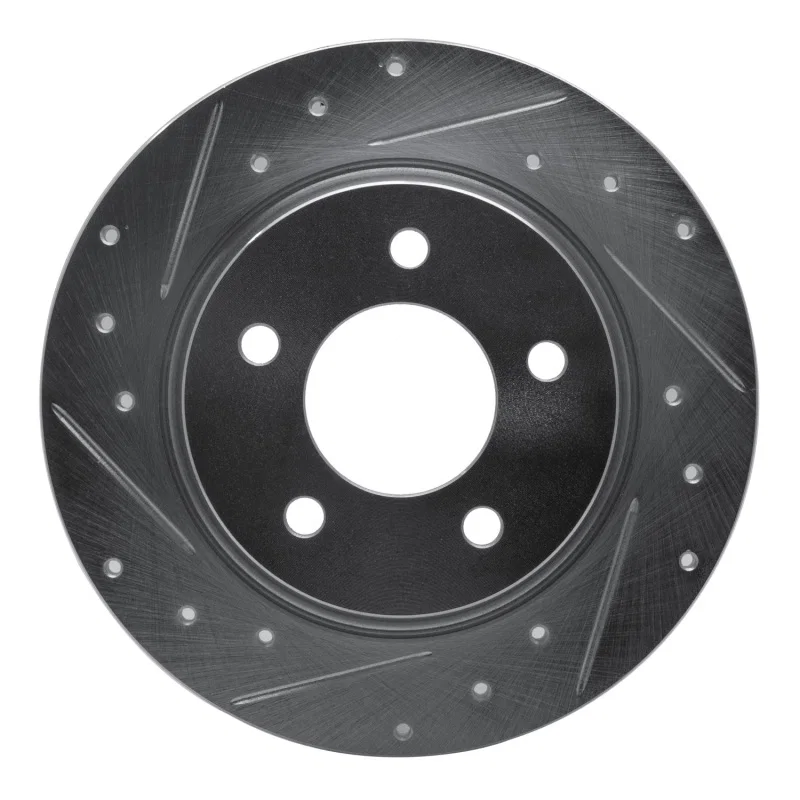 R1 Concepts 631-80040L, R1 04-13 Mazda 3 Rear Left Drilled & Slotted Silver Brake Rotor