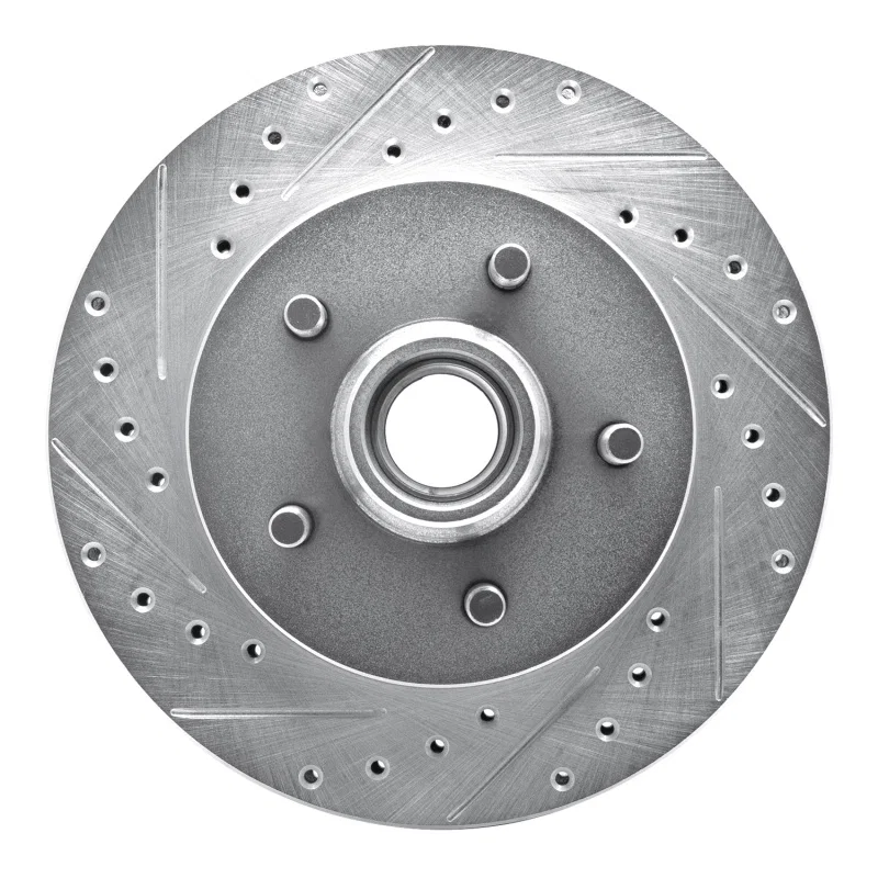R1 Concepts 631-48022L, R1 1992-2002 Chevrolet C1500 Front Left Drilled & Slotted Silver Brake Rotor