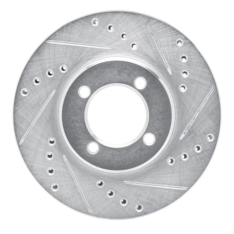 R1 Concepts 631-76020R, R1 84-87 Toyota Corolla (US/Canada) Front Right Drilled & Slotted Silver Brake Rotor
