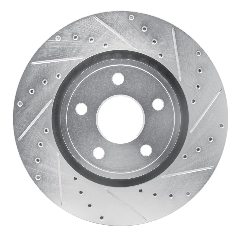 R1 Concepts 631-42007R, R1 11-25 Dodge Durango Front Right Drilled & Slotted Silver Brake Rotor
