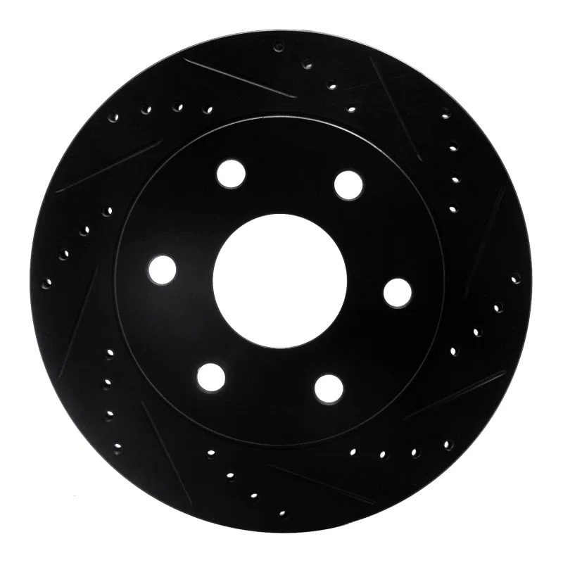 R1 Concepts 633-48036R, R1 99-08 Cadillac Escalade ESV Front Right Drilled & Slotted Black Brake Rotor