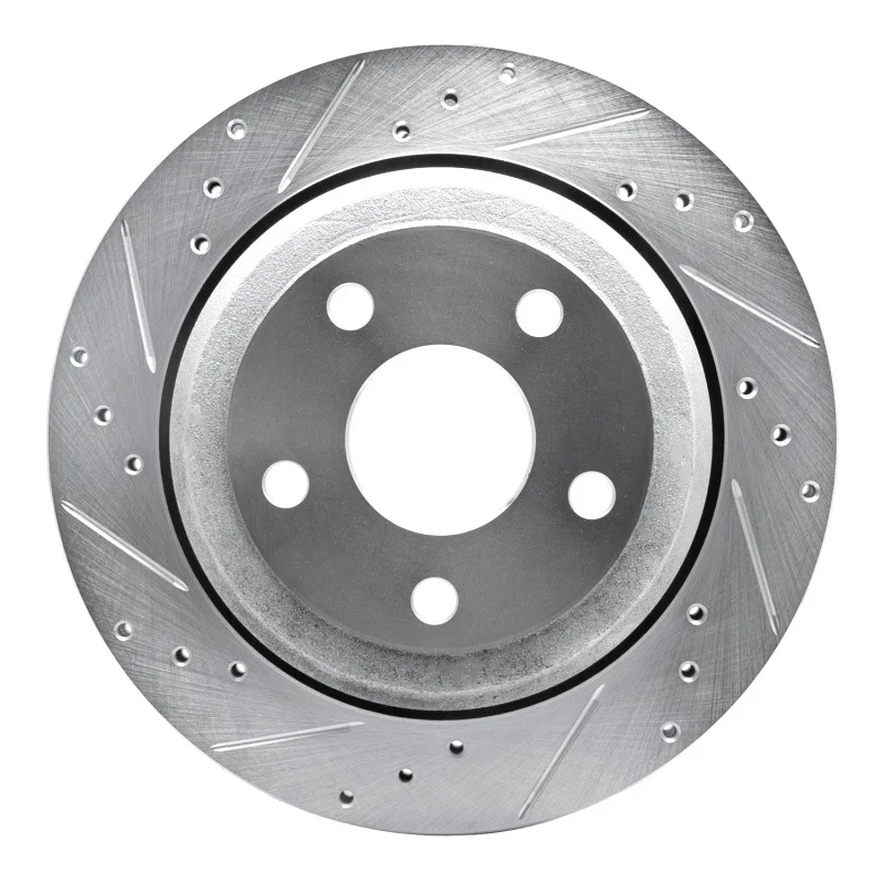 R1 Concepts 631-42006L, R1 11-25 Dodge Durango Rear Left Drilled & Slotted Silver Brake Rotor
