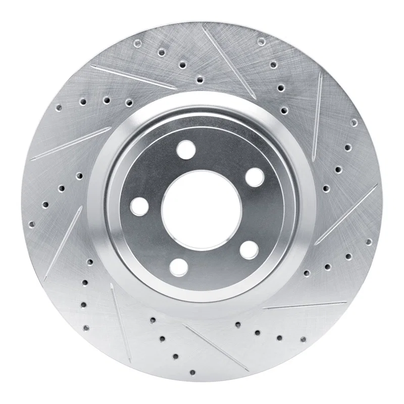 R1 Concepts 631-54277R, R1 20-25 Ford Explorer Front Right Drilled & Slotted Silver Brake Rotor