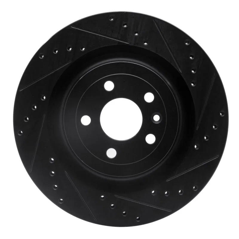 R1 Concepts 633-54266R, R1 13-19 Ford Flex Front Right Drilled & Slotted Black Brake Rotor