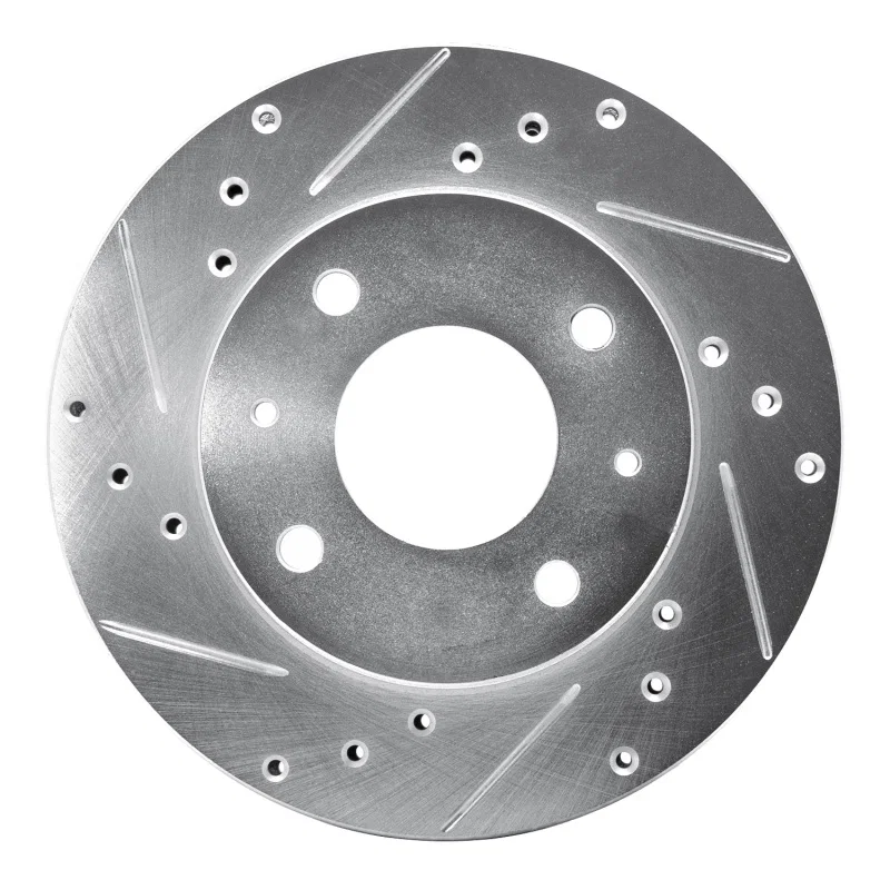 R1 Concepts 631-03004L, R1 89-98 Hyundai SONATA Front Left Drilled & Slotted Silver Brake Rotor