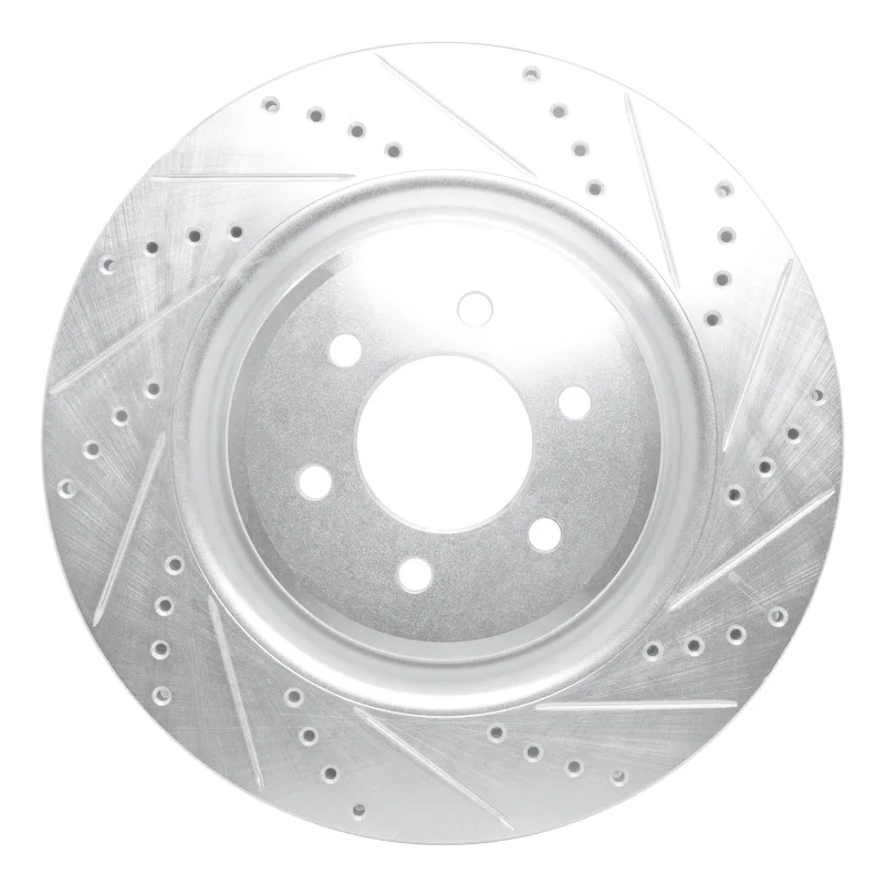 R1 Concepts 631-40022R, R1 03-17 Dodge Viper Front Right Drilled & Slotted Silver Brake Rotor