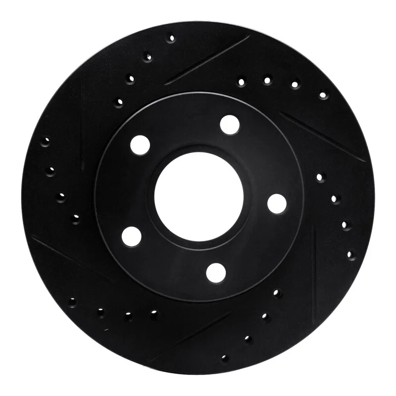 R1 Concepts 633-57001R, R1 88-89 Merkur SCORPIO Front Right Drilled & Slotted Black Brake Rotor