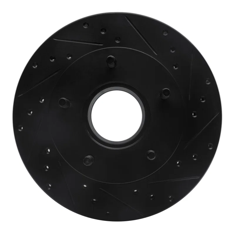R1 Concepts 633-54113R, R1 86-88 Ford Bronco Front Right Drilled & Slotted Black Brake Rotor