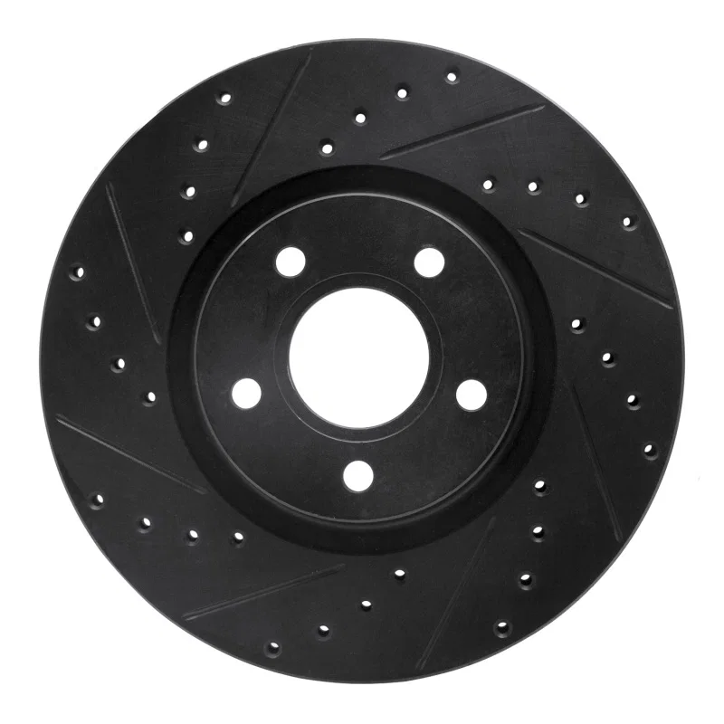 R1 Concepts 633-54069L, R1 04-19 Ford C-MAX Front Left Drilled & Slotted Black Brake Rotor