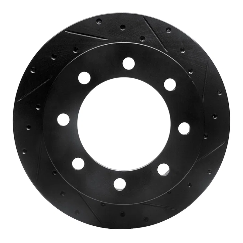 R1 Concepts 633-54167R, R1 99-07 Ford E-150 Econoline Rear Right Drilled & Slotted Black Brake Rotor