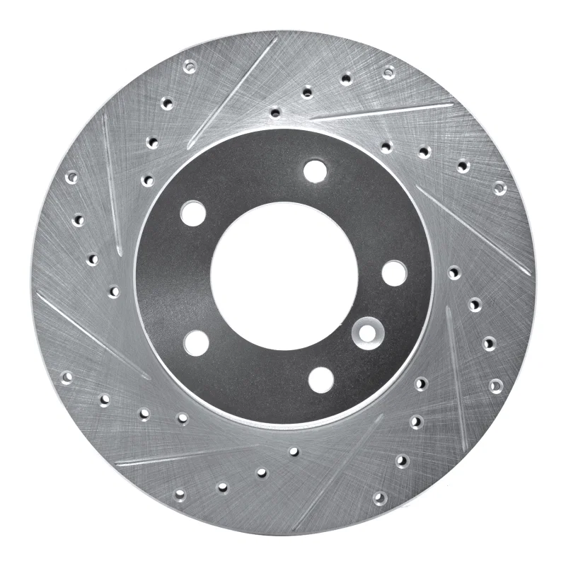 R1 Concepts 631-20003L, R1 86-89 Jaguar XJ12 Front Left Drilled & Slotted Silver Brake Rotor