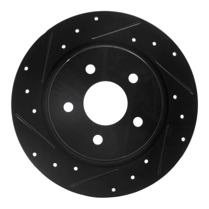 R1 Concepts 633-54093L, R1 13-18 Ford Transit Connect Rear Left Drilled & Slotted Black Brake Rotor