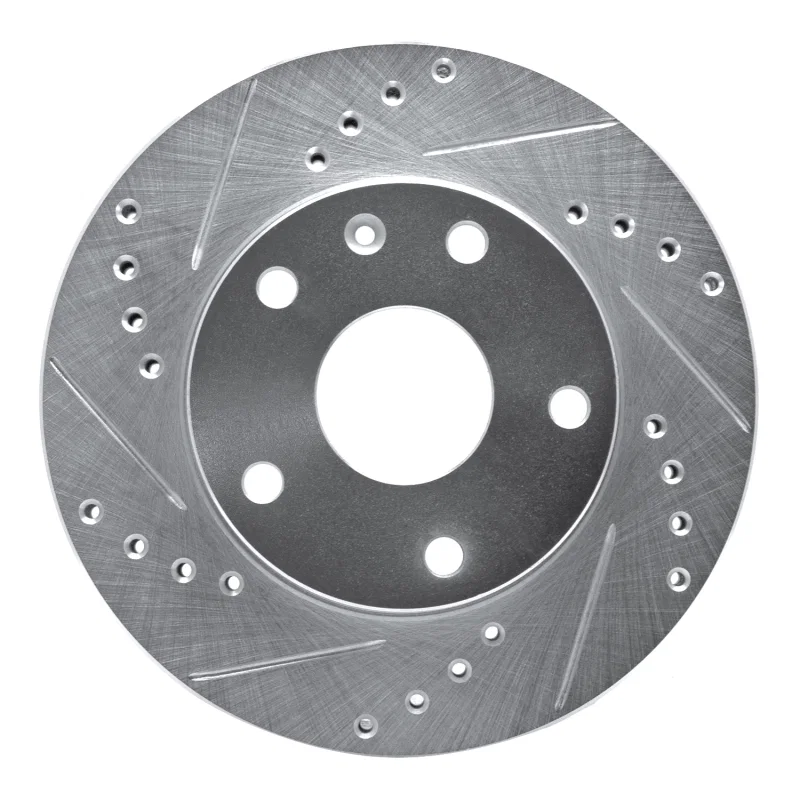 R1 Concepts 631-18001L, R1 99-02 Daewoo Leganza Front Left Drilled & Slotted Silver Brake Rotor