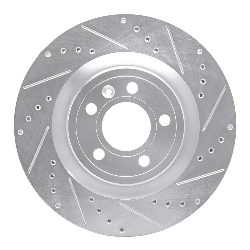 R1 Concepts 631-54065R, R1 11-14 Ford Mustang Front Right Drilled & Slotted Silver Brake Rotor
