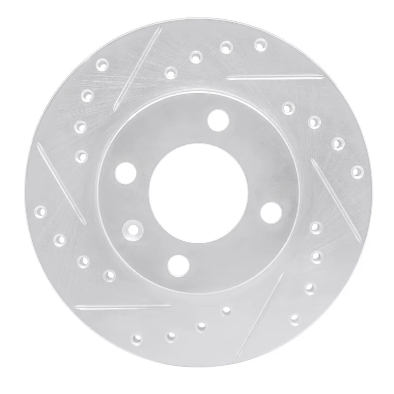 R1 Concepts 631-74004L, R1 80-08 Audi 4000 Front Left Drilled & Slotted Silver Brake Rotor
