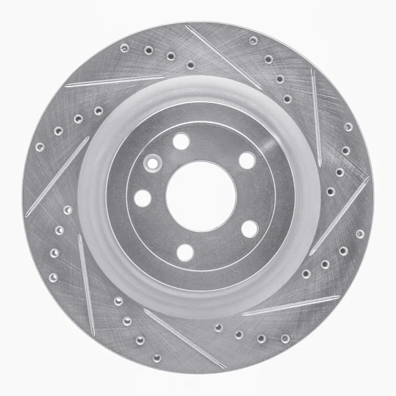 R1 Concepts 631-54266R, R1 13-19 Ford Explorer Front Right Drilled & Slotted Silver Brake Rotor