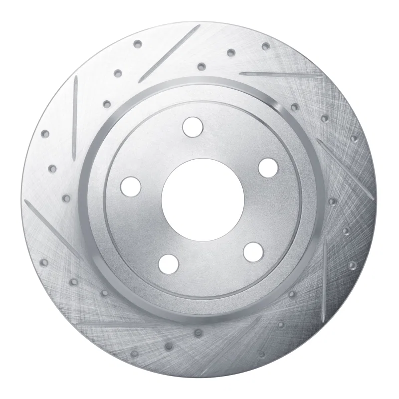 R1 Concepts 631-42004L, R1 2011-2022 Dodge Durango Rear Left Drilled & Slotted Silver Brake Rotor