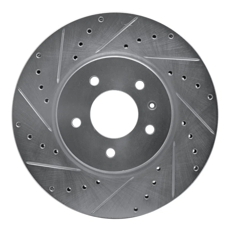 R1 Concepts 631-46028L, R1 09-11 Cadillac STS Front Left Drilled & Slotted Silver Brake Rotor