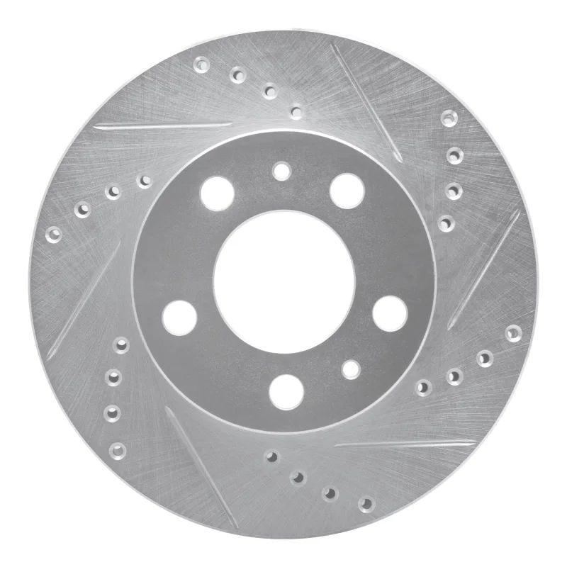 R1 Concepts 631-27005R, R1 76-93 Volvo 242 Front Right Drilled & Slotted Silver Brake Rotor