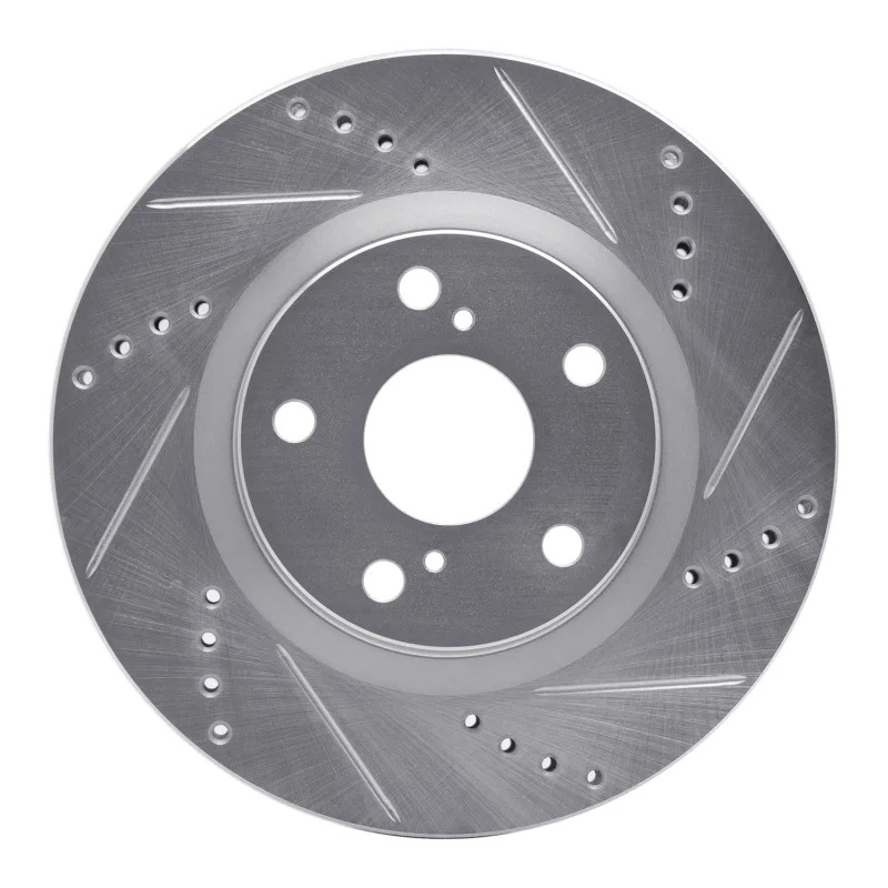 R1 Concepts 631-40123R, R1 21-25 Dodge Durango Front Right Drilled & Slotted Silver Brake Rotor