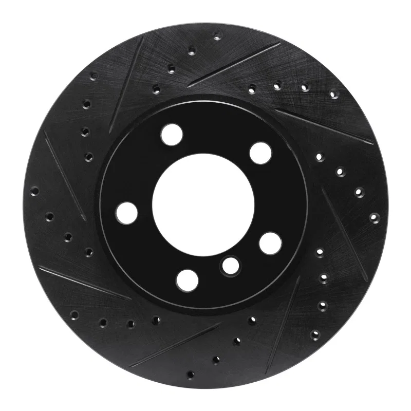 R1 Concepts 633-32009L, R1 11-16 Mini Cooper Paceman Front Left Drilled & Slotted Black Brake Rotor