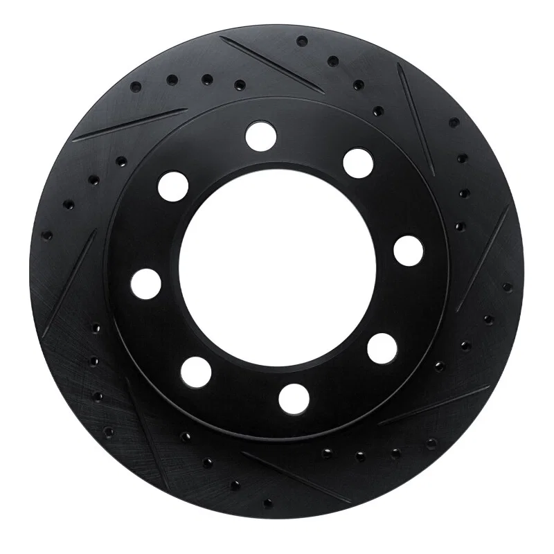 R1 Concepts 633-40056R, R1 71-97 Dodge B3500 / B2500 Front Right Drilled & Slotted Black Brake Rotor