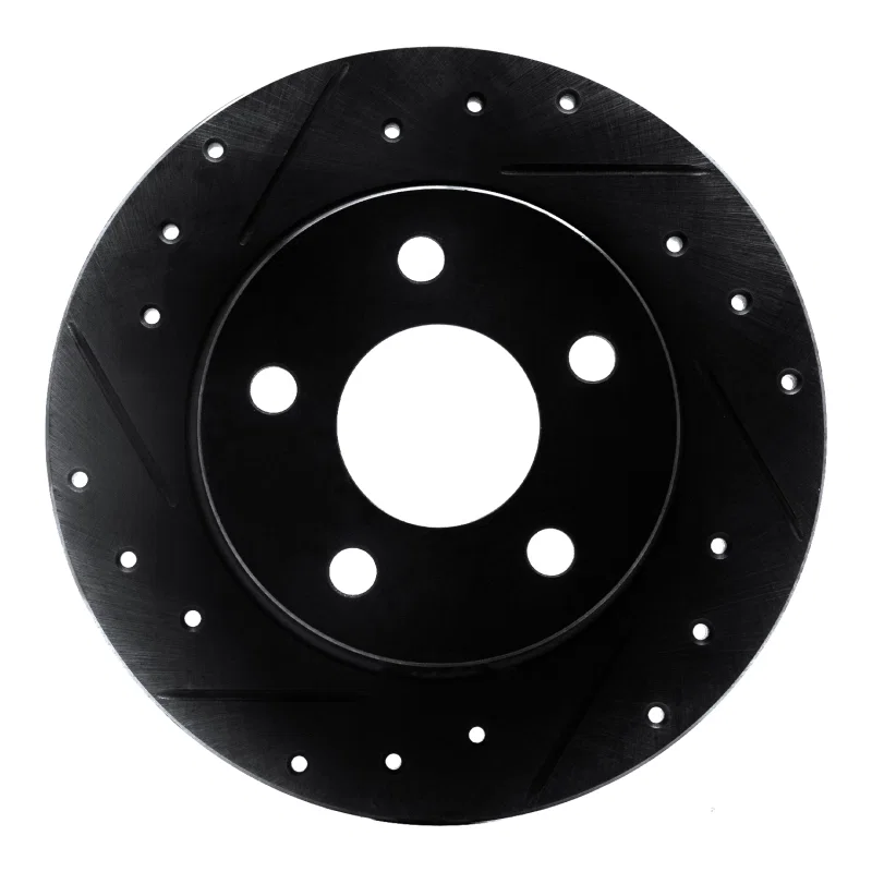 R1 Concepts 633-54032L, R1 93-05 Ford Taurus SHO Rear Left Drilled & Slotted Black Brake Rotor